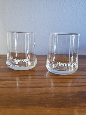 Hennessy Clear Branded Rocks Glasses - Transparent Pair